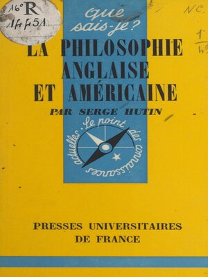 cover image of La philosophie anglaise et américaine